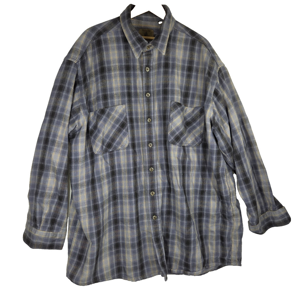 St Johns Bay Shacket Shirt Mens XXLT Flannel Button Up Workwear Heavyweight Cold